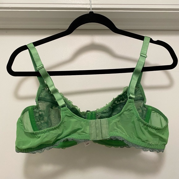 Adore me Devina Unlined Lace bra women’s Plus size 40 C lime Green Sexy boudoir - Picture 6 of 7